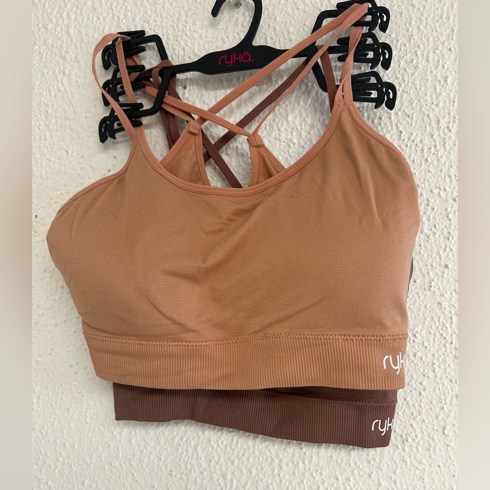 NWOT Ryka Set of 2 Sports Bras Tan/Terra-cotta / Blue X-LargeTG